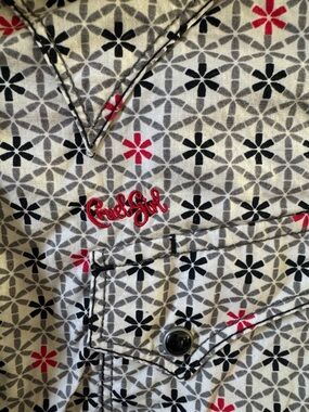 Cruel Girl Women's Black & White Geometric Shirt with Pink Accents